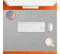 Sottomano Scrivania 130 x 130 cm Antiscivolo Tappetino per Mouse Grande Morbido per Ufficio Casa Decoro Albicocca, Grigio