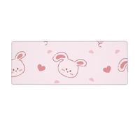 Sottomano Scrivania 80X40 Coniglio Rosa Gaming Mousepad morbido e impermeabile,Tappetini Mouse per Computer,Superficie Scorrimento Facile,Base di Gomma Antiscivolo,Per lavoro e giochi