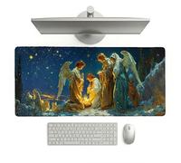 Sottomano Scrivania Grande 1200 x 400 x 3 mm Dio Tappetino Tastiera Computer con Base Antiscivolo e Bordi Cuciti, Protezione Impermeabile, per Lavoro, Casa e PC Gamer, Regali Uomini (Angelo) L-x6938