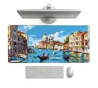 Sottomano Scrivania Grande 900 x 400 x 3 mm Venezia Tappetino Tastiera Computer con Base Antiscivolo e Bordi Cuciti, Protezione Impermeabile, per Lavoro, Casa e PC Gamer, Regali (Paesaggio) L-x7666