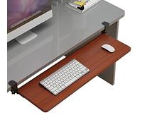 Sottopancia per tastiera, regolabile, con morsetto, montaggio senza trapano, adatto per tastiere e mouse, design in legno, dimensioni 520/650/750 x 250 mm