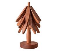 Sottopentola a forma di albero di Natale, decorazione da tavola in legno, sottobicchieri, set di sottopentola, per feste di inaugurazione della casa, cucina, scrivania, mensola, pentola
