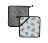 Sottopentola a forma di anatra con capibara da nuoto, in silicone, antiscivolo, con anello per appenderlo, resistente al calore, per decorare la cucina