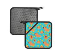 Sottopentola da cucina con capibara da nuoto, in silicone, antiscivolo, con anello per appenderlo, resistente al calore, per decorare la cucina