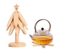 Sottopentola Decorativo In Legno Per Albero - Portapiastra Rustico Alto 22 Cm, Accessorio Da Cucina In Legno Naturale | Durevole Cuscinetto Resistente Al Calore Per Tavolo Da Pranzo, Tavolino Da Caffè