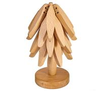 Sottopentola espandibile in legno a forma di albero, per pentole calde, con supporto, per piano di lavoro della cucina e tavolo da pranzo (A)