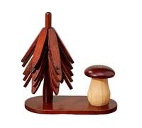 Sottopentola in legno a forma di albero, set di 4 caldi in legno + 1 supporto, sottopentola per caldi, sottobicchiere per piante, vassoio scaldavivande a forma di pianta di Natale