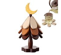 Sottopentola in legno per piatti caldi, set di 3 sottobicchieri da cucina, ad asciugatura rapida, per pentole calde e padelle, decorazione da cucina