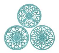 Sottopentola in silicone extra spesso per piatti, pentole e padelle, sottopentola, sottopentola, tappetino caldo per proteggere tavolo e piano di lavoro, turchese, set da 3 pezzi