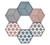 Sottopentola in Silicone Pentole Antiscivolo Sottobicchieri Hexagon Sottobicchieri per Cucina Domestica Tavolo da Pranzo 6 Pezzi