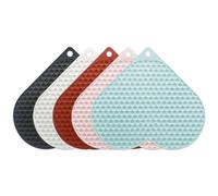 Sottopentola in TPR,Presine da Cucina,Set di 5 Pezzi,19x19cm,Durevole,Flessibile,Resistente al Calore,Adatto per Piatti da Colazione, Ciotole, Pentole di Piccole Dimensioni (Cuore)