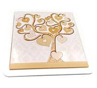 Sottopentola Quadretto ALBERO DELLA VITA Cuori Ceramica Bomboniere Matrimonio, Battesimo, Comunione, Laurea, Cresima, Anniversari di Matrimonio e regali utili, originali ed economici (16,5x16,5 P)