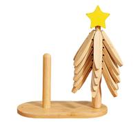 Sottopiatti albero per piatti caldi, sottopentola in legno, design a stella, treppiede, con supporto e design a stella in tessuto, portavaso, albero pieghevole, per piatti tazze, teiere, stoviglie e