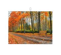 Sottopiatto arancione con motivo a foglia d'acero, reversibile, piccolo, 16 x 18 pollici