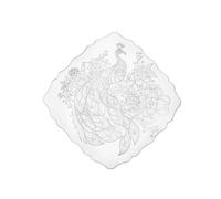 Sottopiatto in cristallo acrilico TASTY QUADRATO SMALL PEACOCK Dimensioni 27x27xh 2 cm spessore 4 mm Finemente inciso con l'elegante e fiero pavone trasparente