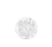 Sottopiatto in cristallo acrilico TASTY ROTONDO SMALL PEACOCK Dimensioni 22x22xh 2 cm spessore 4 mm Finemente inciso con l'elegante e fiero pavone trasparente