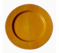 Sottopiatto in legno massello Ø 32xh 3,2cm con legno massello di tiglio , il piatto è lavorato e tornito singolarmente a mano giallo giallo