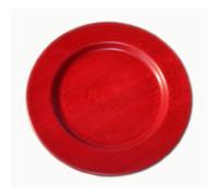 Sottopiatto in legno massello Ø 32xh 3,2cm con legno massello di tiglio , il piatto è lavorato e tornito singolarmente a mano Rosso rosso