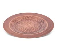 Sottopiatto in rame imbrunito martellato con bordo finale liscio Ø 34 cm realizzato a mano In Italia finitura rame imbrunito rame