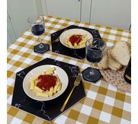 Sottopiatto Marmo Nero Porta piatto in legno grezzo cucina decorazione