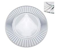 Sottopiatto vetro trasparente 32cm con decoro (Diva)