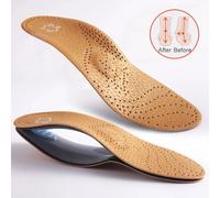 Sottopiede ortopedico in pelle Supporto plantare plantare Collo del piede piatto Cuscinetto per scarpe PU Lattice Antibatterico Carbonio attivo Cura del piede Unisex