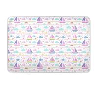 Sottopiedi per letto a tema barca a vela, altamente assorbente, a prova di perdite, ad asciugatura rapida, prodotti per la biancheria da letto per bambini e adulti, 132 x 86,4 cm (lunghezza x