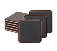 Sottopiedi scorrevoli per mobili, per pavimenti in legno, protezioni per gambe delle sedie, riutilizzabili, resistenti (8 pezzi, 10,2 cm, caffè, quadrati)