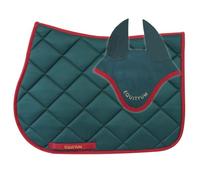 Sottosella+Cuffietta Logo Equityum Sally, Alta Qualità, Design Italiano, Materiali Innovativi, Traspirabilità e Dettagli Raffinati per il Comfort del Cavallo (verde/rosso, cob)