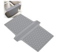 Sottosella in Silicone per Lavello Antigraffio - Tappetino Lavello Cucina Antiscivolo, Lavabile in Lavastoviglie, per Lavello Doppio, Colore Grigio o Nero (Grigio)