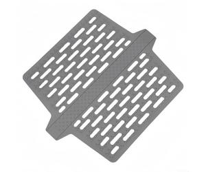 Sottosella in silicone per lavello doppio bacino, protezione resistente al calore, con struttura antiscivolo e design efficiente di drenaggio dell'acqua per l'organizzazione della cucina