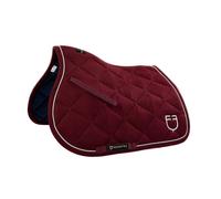 Sottosella Pony in cotone a quadri grossi con passamaneria a contrasto e logo Eq