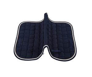 Sottosella universale morbido e traspirante, sottosella a doppia corda per cavalli con cinghia per le mani e sottopancia, sottosella leggera in poliestere e cotone con imbottitura (Blu scuro)