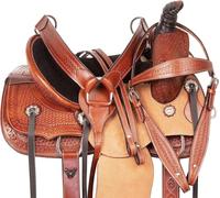 Sottosella western per bambini, per cavalli, pony, da corsa, per spettacolo, equitazione, allenamento, set di puntine in pelle ruvida, 25,4 cm, 27,9 cm, 30,5 cm, 33 cm (sedile da 35,6 cm)
