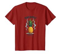 Sottosopra Ananas Express Tropical Retro Cool Vibes Maglietta, Bambini, Mirtillo Rosso, 3 Anni