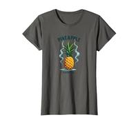 Sottosopra Ananas Express Tropical Retro Cool Vibes Maglietta, Donna, Asfalto, 3XL