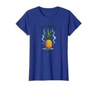 Sottosopra Ananas Express Tropical Retro Cool Vibes Maglietta, Donna, Blu Reale, 3XL