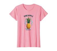 Sottosopra Ananas Express Tropical Retro Cool Vibes Maglietta, Donna, Rosa, XS