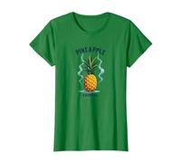 Sottosopra Ananas Express Tropical Retro Cool Vibes Maglietta, Donna, Verde Mela, 3XL