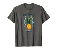 Sottosopra Ananas Express Tropical Retro Cool Vibes Maglietta, Uomo, Asfalto, 3XL