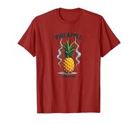 Sottosopra Ananas Express Tropical Retro Cool Vibes Maglietta, Uomo, Mirtillo Rosso, 3XL