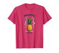Sottosopra Ananas Express Tropical Retro Cool Vibes Maglietta, Uomo, Rosso mélange, 3XL