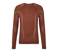 FALKE Wool-Tech Round Neck M L/s Sh lana filo funzionale asciugatura rapida 1 pezzo, Maglia Uomo, Marrone Chestnut 5534, L