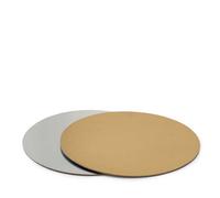 Sottotorta rotondo in cartone accoppiato oro argento Ø30 cm