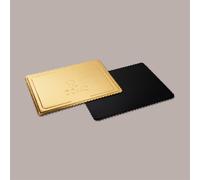 Sottotorta Vassoio Cartone Rettangolare Oro Nero Microtriplo 43x53cm 5 pezzi
