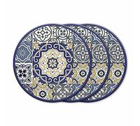 Sottotutto decorato in legno rotondo Azulejos Blue