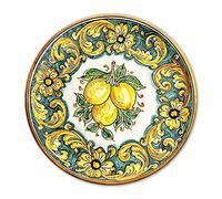Sottotutto limoni siciliani decorato in legno rotondo