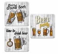 SOTTOTUTTO Quadrato Coll BEER Set Sottobicchiere piatto pentola legno stampa
