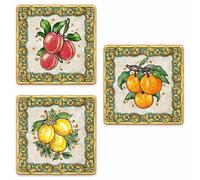 SOTTOTUTTO Quadrato Coll FRUIT Set Sottobicchiere piatto pentola legno stampa