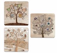 SOTTOTUTTO Quadrato Coll TREE Set Sottobicchiere piatto pentola legno stampa
